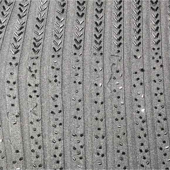 Women's Vintage 90s Black Beaded Classy Off The Shoulder Knit Sweater Top / M - Picture 7 of 8